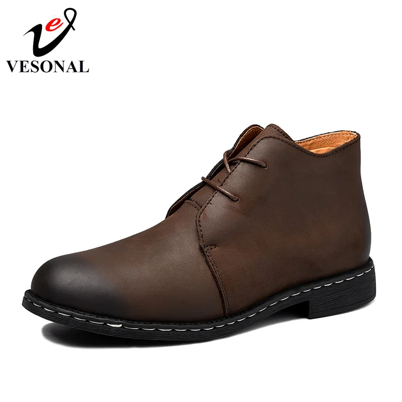 marca Stivali stivali moda 2018 qualità di Business uomo Martin stivali vestito casual Vesonal adulti marroni per neri Work da di Walking scarpe Hxq65w