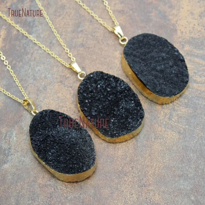20180315-NM11207- Druzy Crystal Necklace Gold Plated Necklace