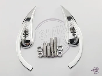 

Universal chrome Teardrop aluminum Motorcycle Mirrors motor mirror case for Harley Dyna Softail Sportster Touring
