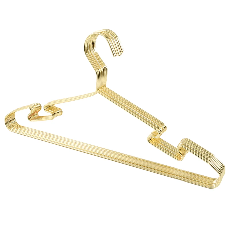Золотой Металл Нескользящие вешалка для одежды с Groove сильный подшипник ёмкость