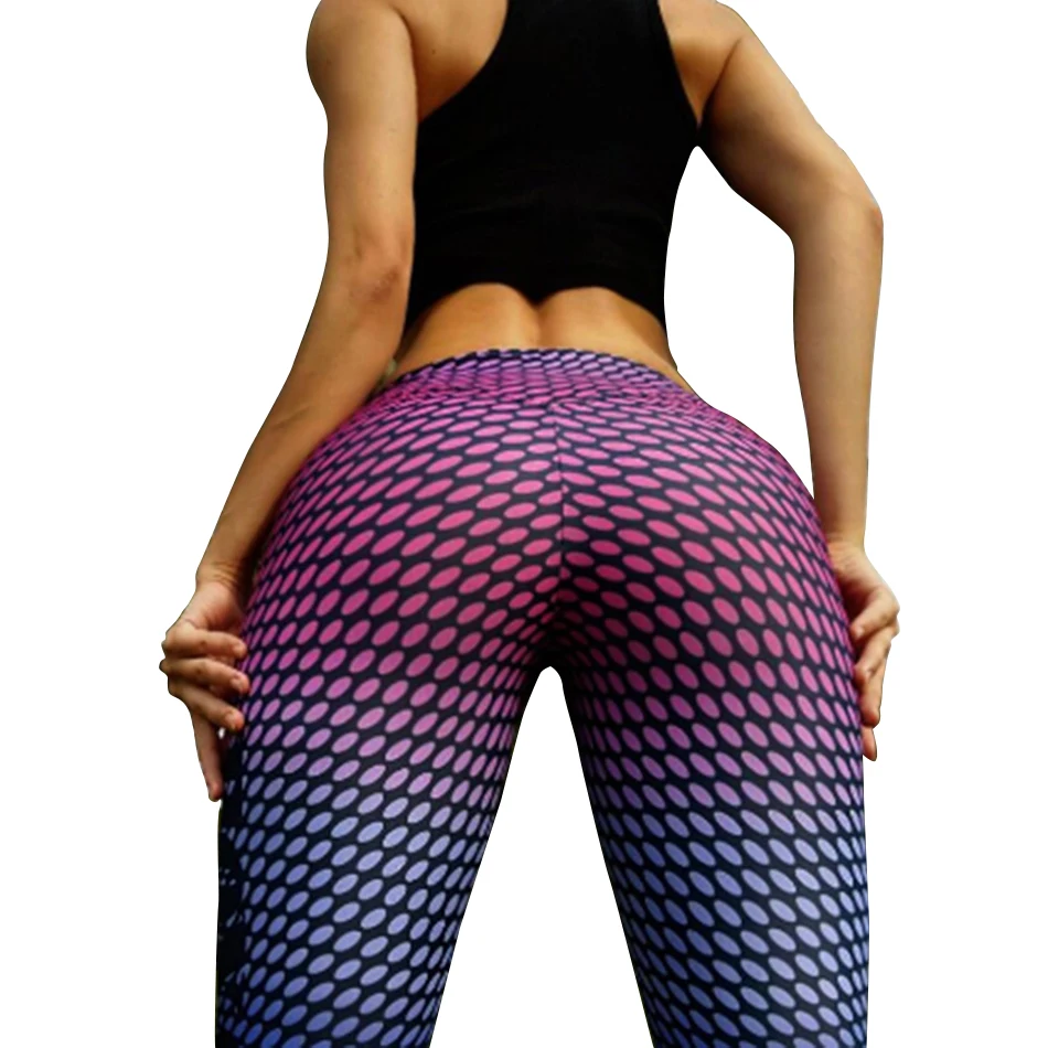 Gradient Scales Texture 3D Print Fitness Leggings Women