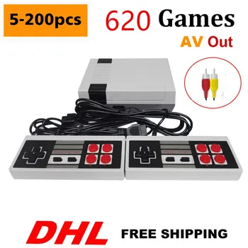 

5-200pcs AV Out Retro Classic Mini Console 620 Classic Games Buit-in two controllers dual Gamepad for 4K TV PAL and NTSC