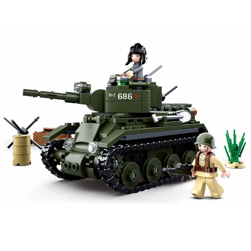 

World War II WW2 Police SWAT Soldier Military BT-7 Light Cavalry Vehicle Tank Building Block Bricks Kid Toy Compatible With Lego