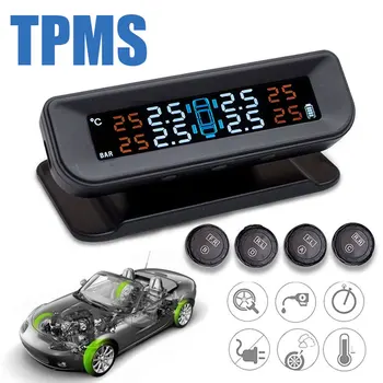 

Vehemo TPMS Tire Pressure Monitor Tmps Wireless Gauge Meter Digital for Anti-Explosion High Temperature Alarm Tyre Automobile