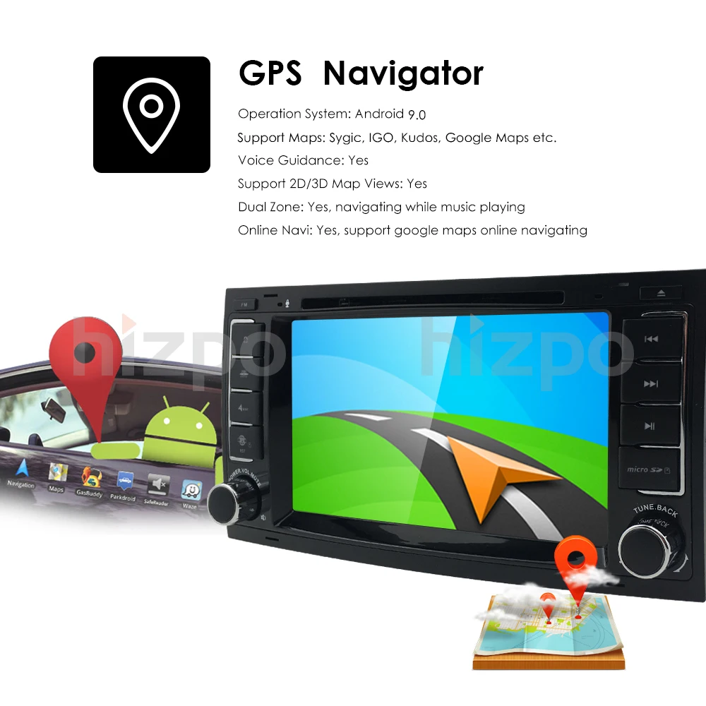 Best Android9.0 QuadCore CAR DVD GPS For VW Volkswagen Touareg T5 Transporter Multivan dvd player touch screen radio SWC DVR BT 2GRAM 18