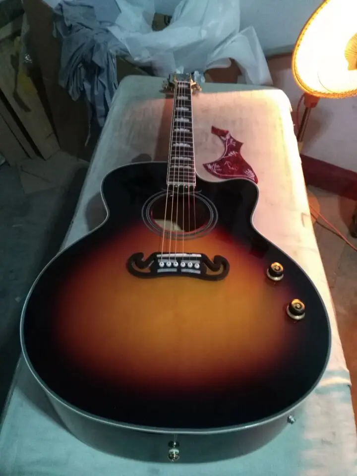 

free shipping Byron single cut jumbo acoustic electric guitar 2019 new customize 8sounds music 43 inches guitar