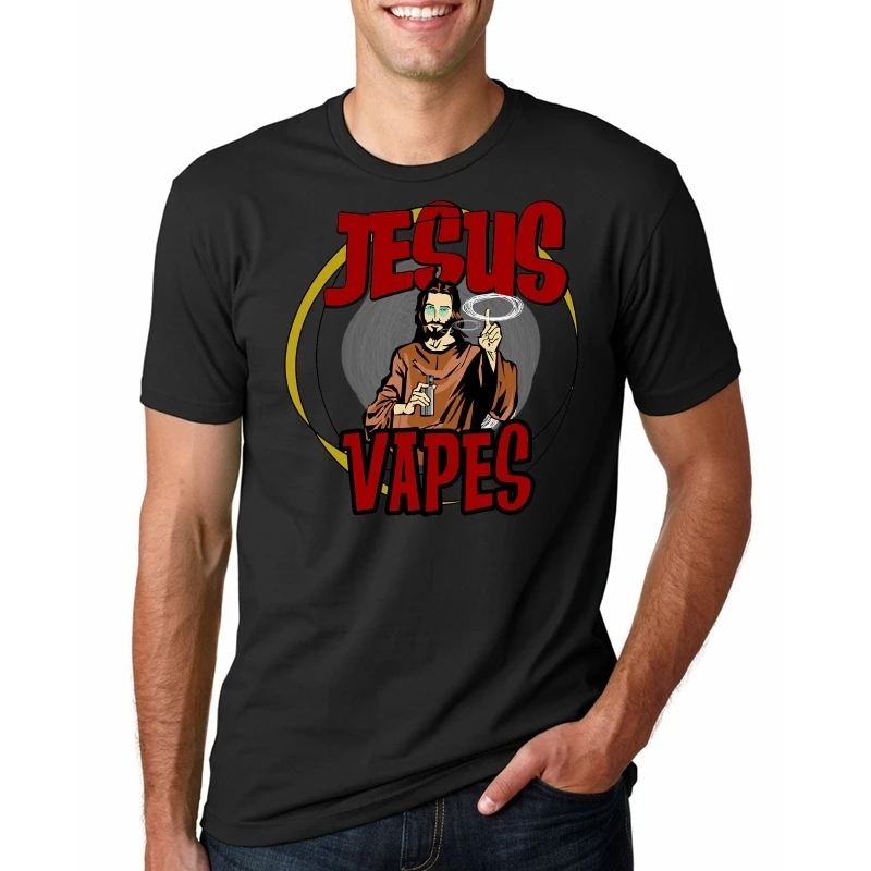 

T Shirt Men Funny tshirt JESUS VAPES Graphic T-Shirt