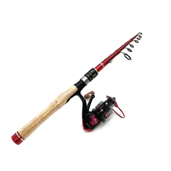 

1.6m-2.7m telescopic lure fishing rod with spinning reel ultralight carbon short travel spinning rod boat rock stick rod combo