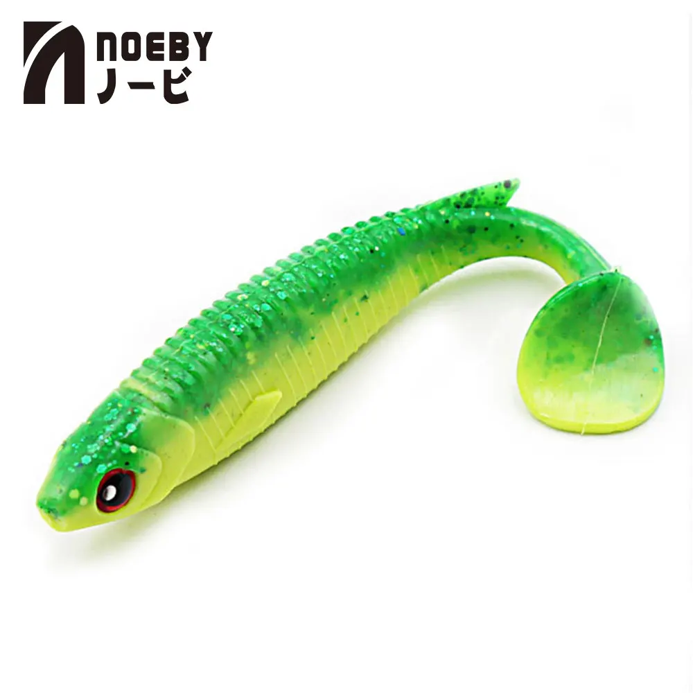 

4pcs/lot NOEBY Soft Lure 5485 Worm Lead Jig T-Tail Fishing Bait Tackle Fishing Lures Swimbait 3D Eyes Bait Pesca Soft Swimbaits