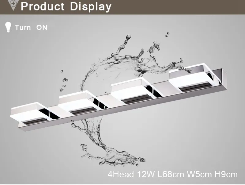 3 Head 52CM 9W Wall Light luminarias Wall Lamps Makeup Waterproof Anti fog LED Mirror Light For Bathroom lamparas de pared