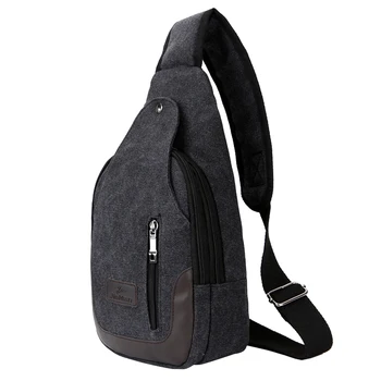 

Men's Multifunction Patchwork Chest Bag Zipper Design Crossbody Shoulder Bags For Man