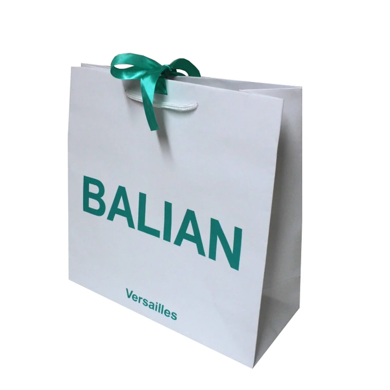 green paper bag customzied logo