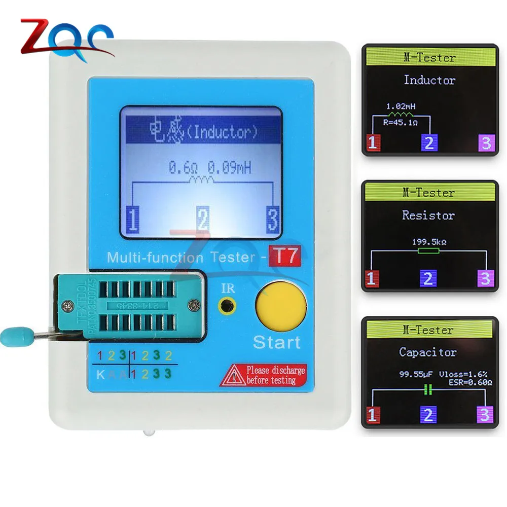 New LCR-T7 Transistor Tester TFT Diode Triode Capacitance Meter LCR ESR meter NPN PNP MOSFET IR Multifunction tester multimeter New LCR-T7 Transistor Tester TFT Diode Triode Capacitance Meter LCR ESR meter NPN PNP MOSFET IR Multifunction tester multimeter