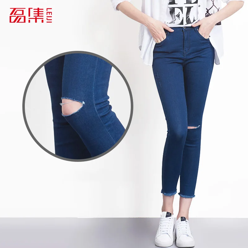 Online Get Cheap Womens Ripped Capri Jeans -Aliexpress.com 2017 Autumn Woman Ripped Hole Capris Jeans 40-120KG Plus Szie Women Jeans Fashion Tassels - Online Get Cheap Womens Ripped Capri Jeans -Aliexpress.com