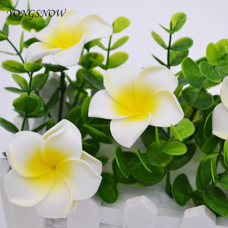 

10Pcs Plumeria Hawaiian Foam Frangipani 5cm Artificial Flowers Headress Flower Baby Shower Wedding Party Decoration Handcrafts