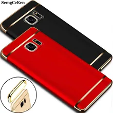 YueTuo Роскошный чехол для samsung Galaxy S7 S 7 edge S7edge золотой черный ультра тонкий матовый жесткий пластиковый чехол для телефона