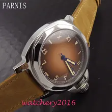 44mm Parnis coffee dial date adjust polished case sapphire glass mens watches top brand luxury automatic