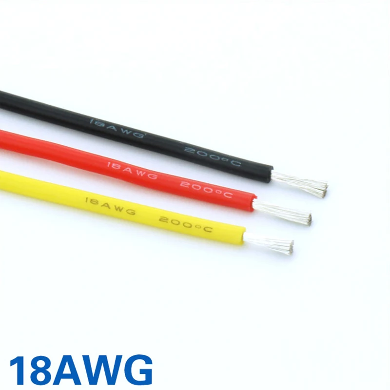 

FATJAY RC 1 meter 18AWG flexible soft silicone wire high temperature voltage resistant cable Ultra Flexible Test Line