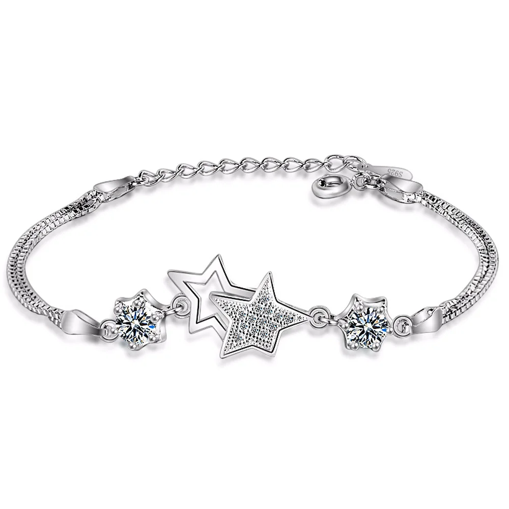 Star Bracelets For Women Pretty Charm Crystal Lady Bracelet Bangle
