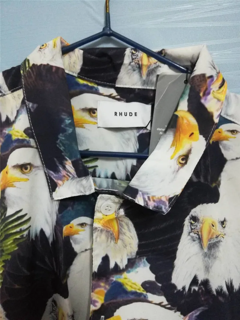 Rhude рубашки 2019 Truckstop американский Орел мужские унисекс оверсайз Rhude рубашки хип хоп Япония крыло печати Rhude короткий рукав рубашки