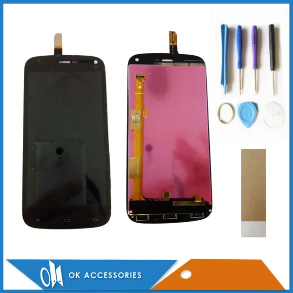 

For Fly IQ4410 IQ 4410 LCD display + Touch Screen Digitizer Black Color 100% High Quality With Tools Tape 1PC/Lot