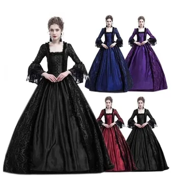 

Adult Women Medieval Princess Costumes Carnival Party Elegant Renaissance Queen Cosplay Long Dress Women Retro Fancy Clothes