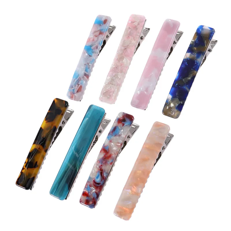 

2 pcs Multicolor Hairpin Acetaet Hair Clip Hairpin Simple Side Clip Duckbill clip