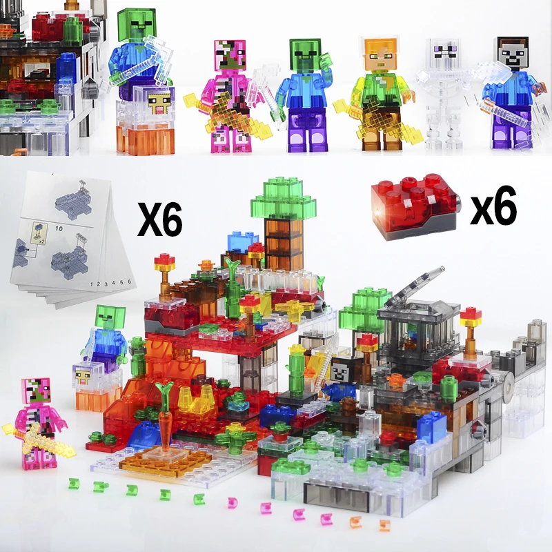 

Legoings 6 in 1 Minecraft My world action character Steve building blocks compatible with LegoINGLYS Minecrafted Zombie toys
