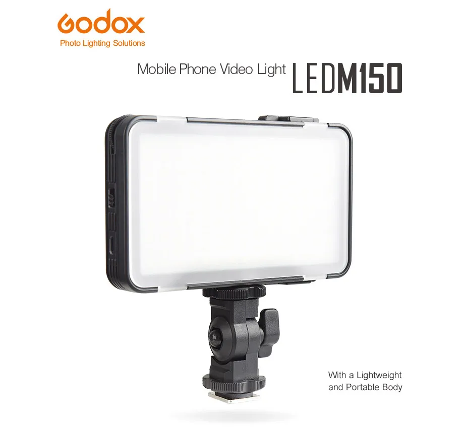 GODOX M150 светодиодная вспышка для селфи Лампа 5600 K белый Цвет осветительная Светодиодная панель для Iphone/смарт-телефон/видео/Камера maquiagem/фото