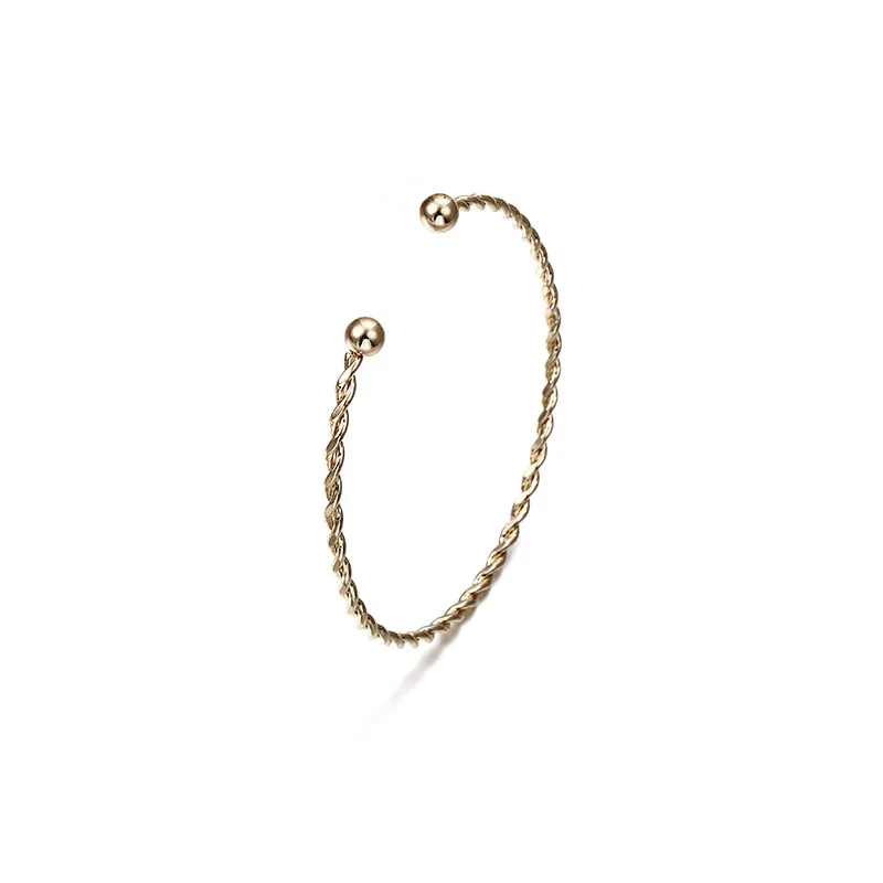 3pcsSet Romantic Leaf Bohemian Metal Irregular Flower Grass Chain Open Cuff BanglesBracelet Set For Women Alloy Wholesale  (6)