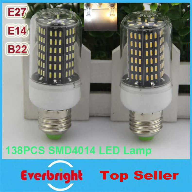 

10 pcs/lot E14 E27 G9 GU10 B22 30W LED Lamp SMD 4014 138LEDs 220V LED Corn Bulb Warm white /white Spotlight Candle Light