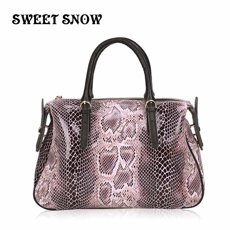 

Sweet Snow High Quality Genuine Leather Female Shoulder Bags Fashion Casual Ladies Large Capacity Bags Serpentine Bags