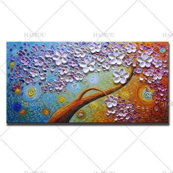 

Rainbow Flower colour Cartoon Figure Painting Abstract Handpainted Oil Painting Canvas Home decor Frameless art