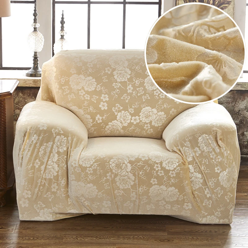 

WLIARLEO Embossed Sofa Cover Soft Elastic Stretch Fabirc sofa cover Solid Slipcover Corner Loveseat Double/Three sofa covers