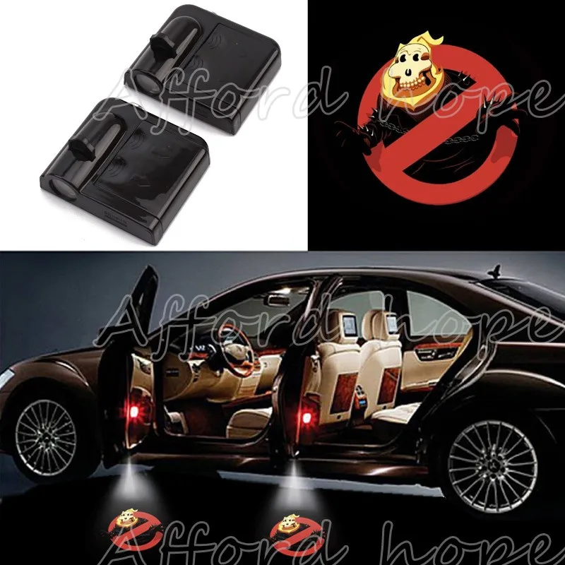 Lot de 2 lumi/ères de porte de voiture LED 3D voiture Ghost Shadow Light 2 pi/èces de lumi/ère de projection de logo pour porte de voiture paquet de 2