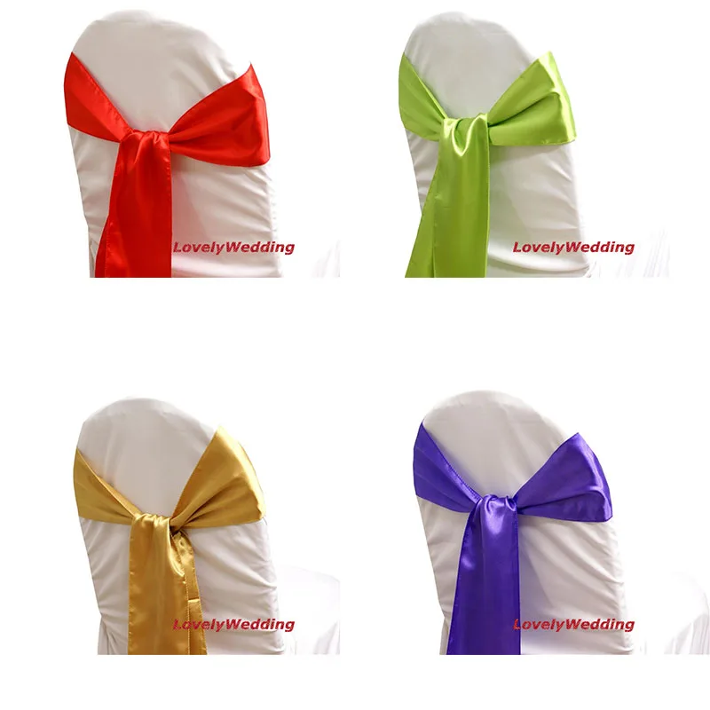 Cheap price high quality satin wedding chair sash/satin ...