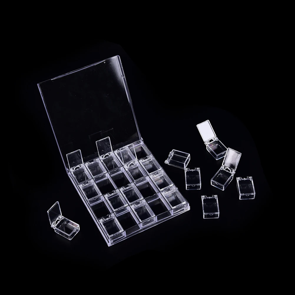 

NEW Clear 20 Slots Plastic Empty Beads Display Nail Art Tools Jewelry Storage Box Case Organizer Holder
