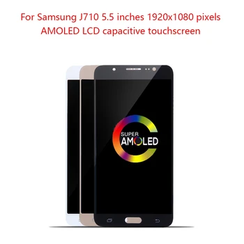 

Super AMOLED Original 5.5"LCD For SAMSUNG Galaxy J710 LCD Touch Screen Frame For SAMSUNG J7 2016 Display J710FN J710F J710M