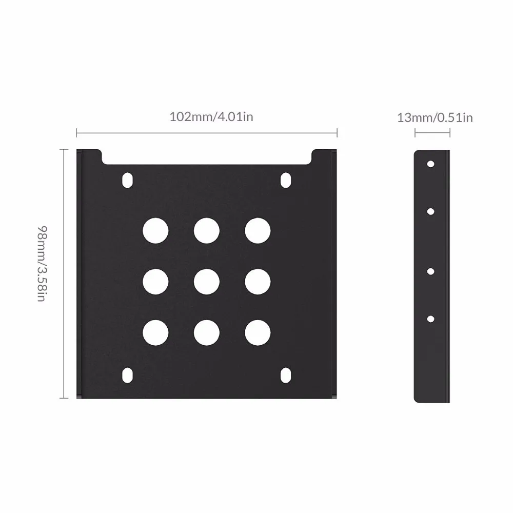 ORICO алюминий 2," до 3,5" Монтажный кронштейн для жесткого диска комплект HDD SSD SATA Bay конвертер(от 3,5 до 1x2,5 черный