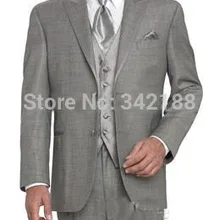 Стиль свет две кнопки жених смокинги пик жениха мужчины свадебные костюмы жених( куртка+ брюки+ галстук+ жилет