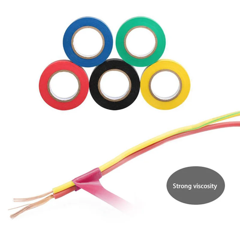 

1pcs/lot 3M Vinyl Electrical Tape Leaded 18mm*10mm*0.13mm 6 Color 9m High Voltage PVC Electrical Insulation Tape