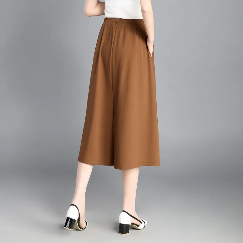 Plus Size Women Chiffon Wild Wide Leg Loose Skirt Pants 2018 Summer Calf-Length of Pants Female Thin Section Ladies Clothing Plus Size Women Chiffon Wild Wide Leg Loose Skirt Pants 2018 Summer Calf-Length of Pants Female Thin Section Ladies Clothing