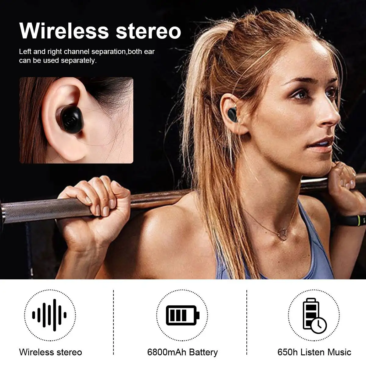 KINCO TWS для bluetooth 5,0 беспроводной 6800 мАч наушники вкладыши 8D стереонаушники IPX6 Водонепроницаемый Мощный светодиодный дисплей