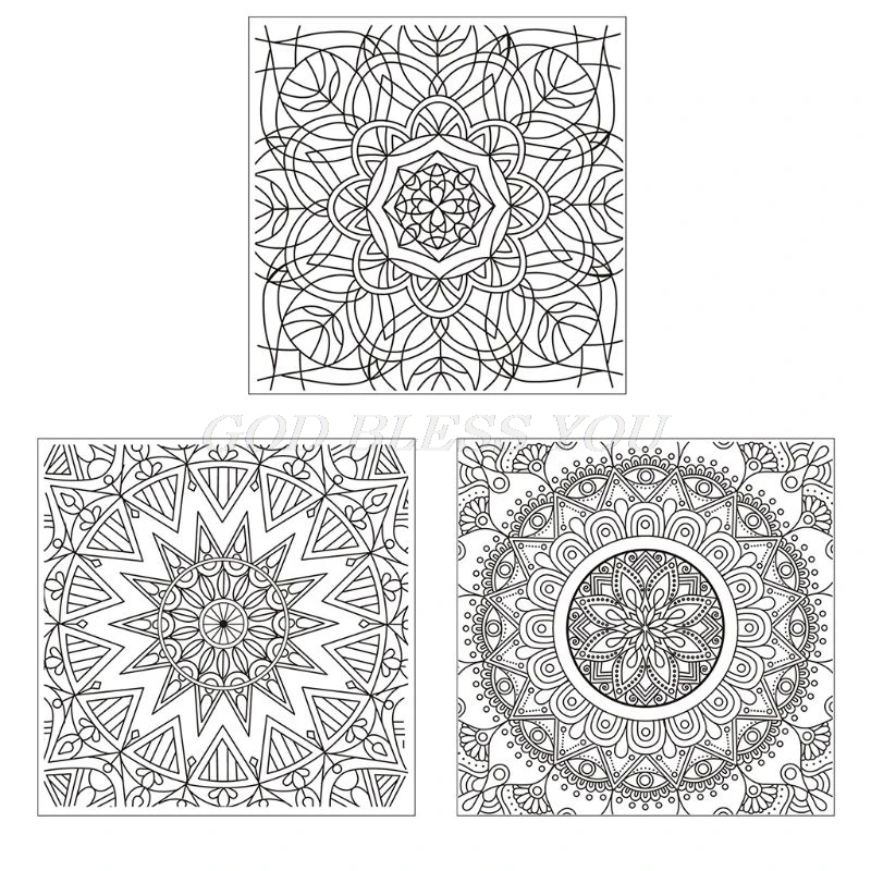 

Mandala DIY Silicone Clear Stamp Cling Seal Scrapbook Embossing Album Decor