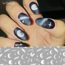 1 лист, лунный свет, стикеры 3D на ногти Nail Art, луна, затмение, наклейки для ногтей, звезда, клей, наклейки для ногтей, украшения для ногтей