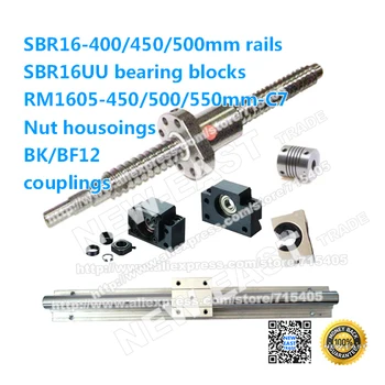 

RM1605 -450/500/550mm ballscrews and SBR16-400/450/500mm rails and SBR16UU + Nut housoings, BK/BF12 + couplings