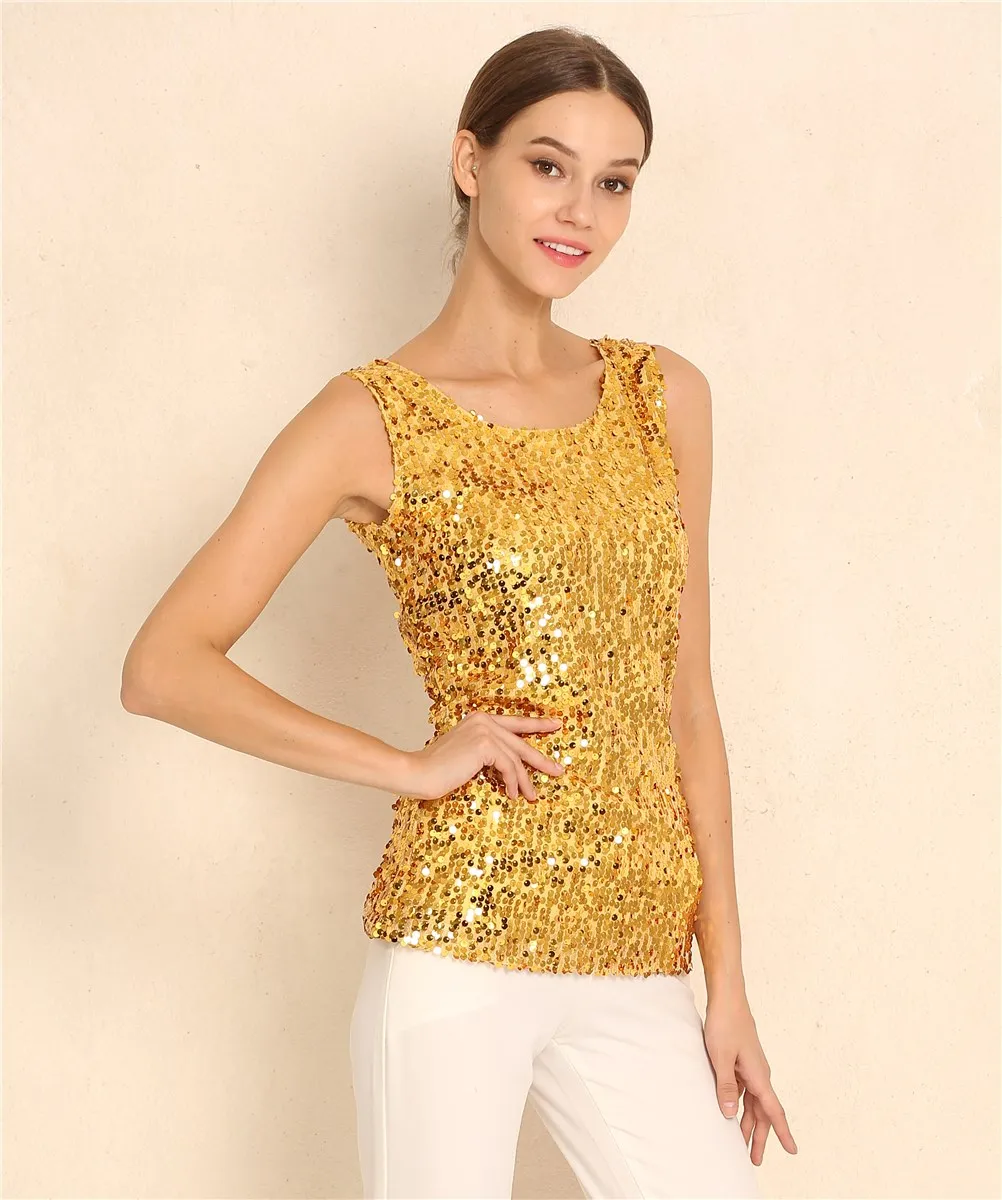 Women Sexy Sequin Glitter Blouses Summer Casual Shirts Vintage Tops womens shirts