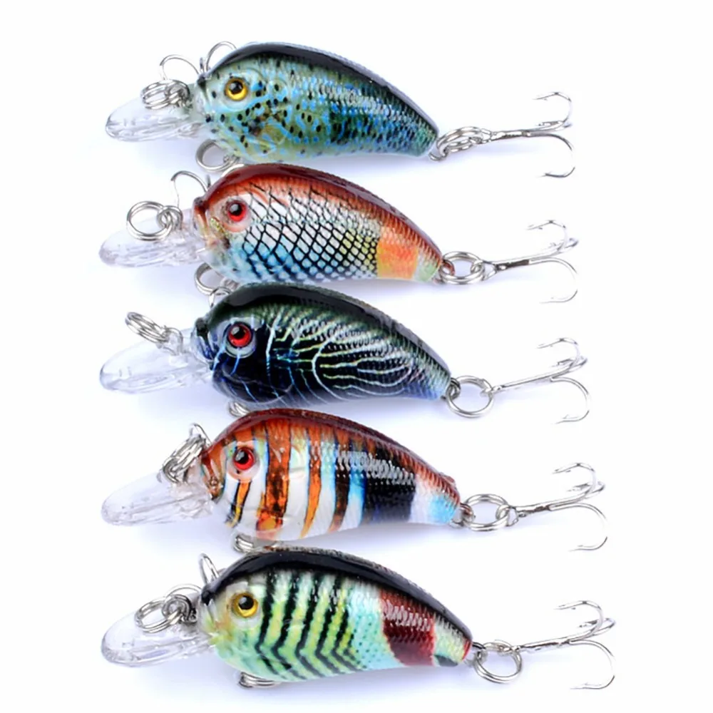 5 Color New Design Rock Fat Plastic Hard Lures Plastic Hard Crank Bait