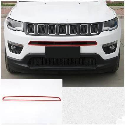 Передний бампер гоночные грили отделка украшенная рамка Крышка для Jeep Compass ACA132A - Цвет: 2