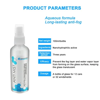 

100ml Mirror Spray Paint Car Window Anti Fog Spray Long-lasting Windshield/Rearview Mirror Anti Fog Coating New